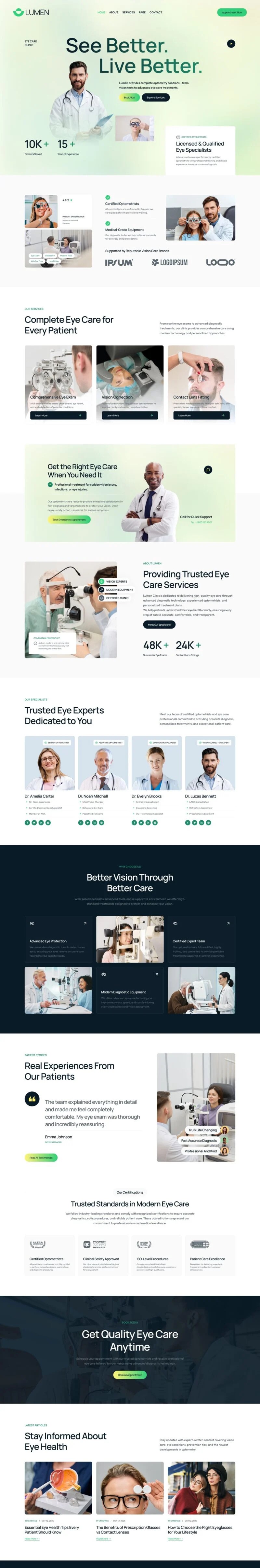 健康/医药 Elementor 模板首页预览