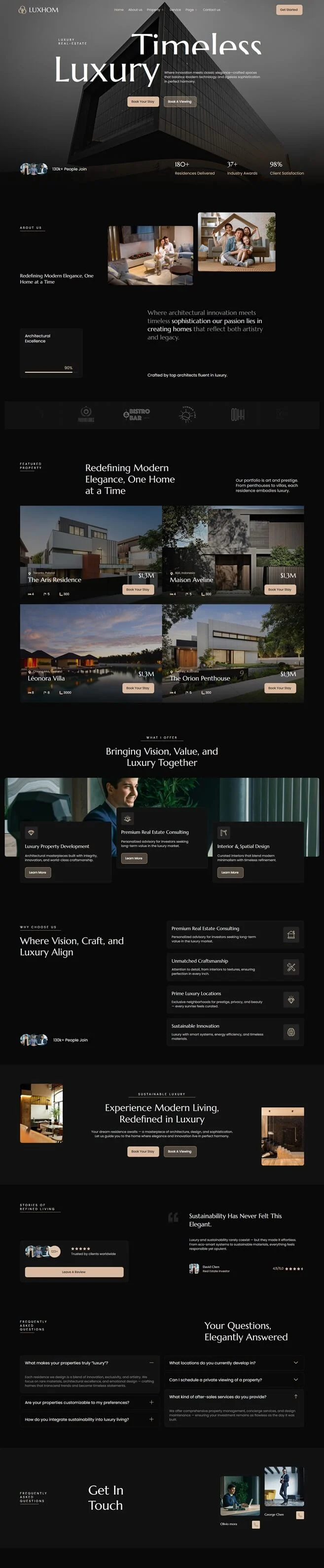 建筑/地产 Elementor 模板首页预览