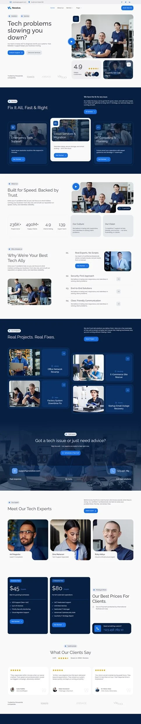 IT服务与支持Elementor网站模板_一键导入快速建站插图1-WP资源海 IT互联网 Elementor 模板首页预览