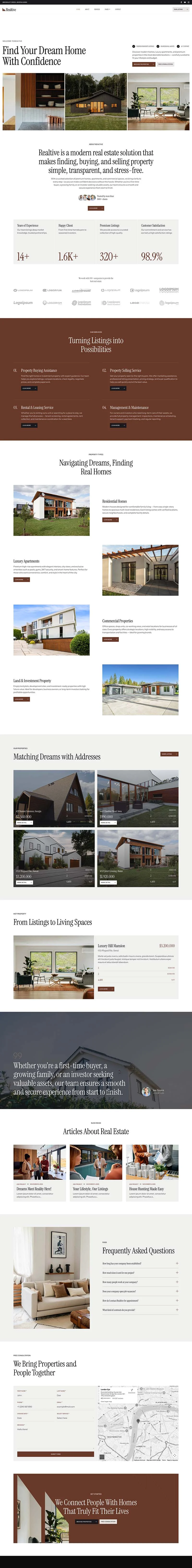 房地产物业与房源展示Elementor网站模板_一键导入快速建站插图1-WP资源海 建筑/地产 Elementor 模板首页预览
