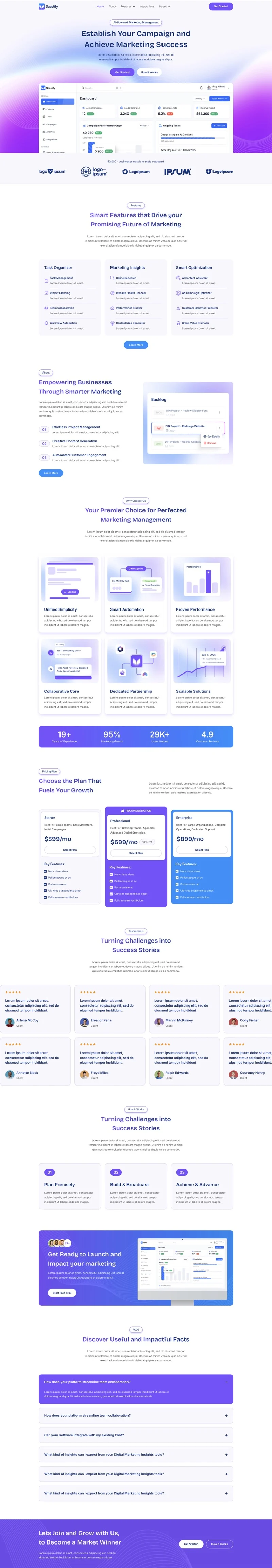 SaaS 科技创业公司Elementor网站模板_一键导入快速建站插图1-WP资源海 软件/开发 Elementor 模板首页预览