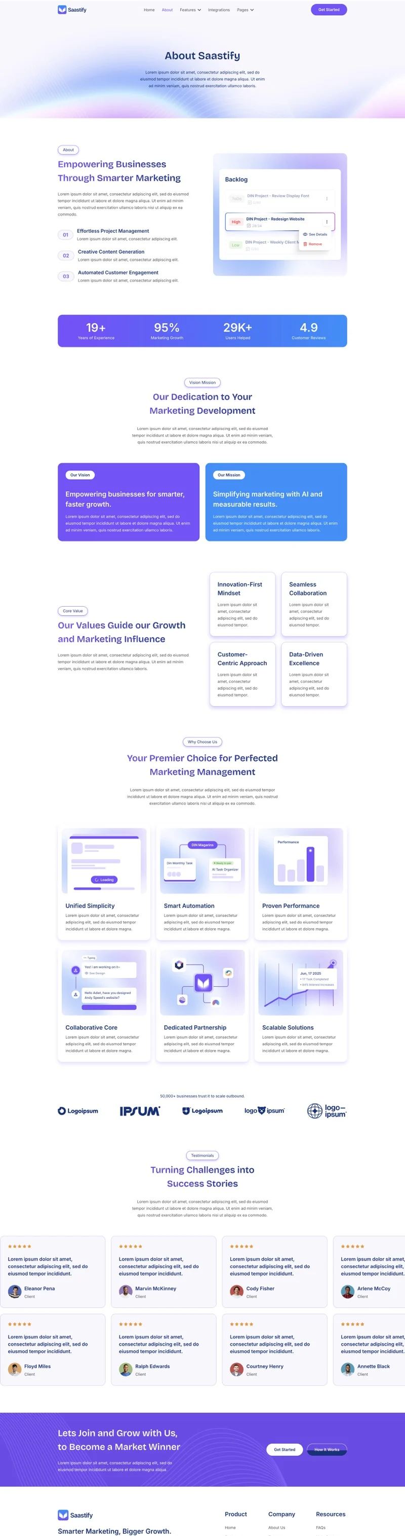 SaaS 科技创业公司Elementor网站模板_一键导入快速建站插图3-WP资源海 软件/开发 Elementor 模板关于我们预览