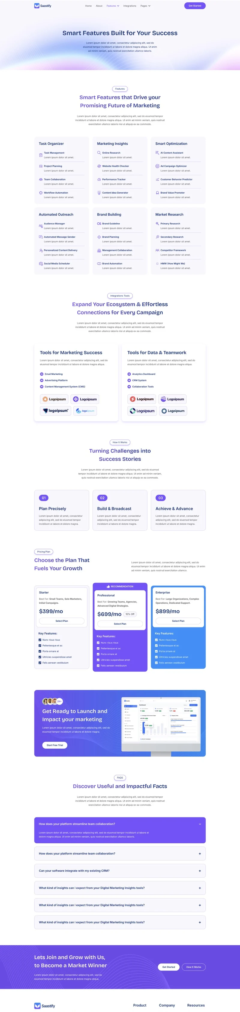 SaaS 科技创业公司Elementor网站模板_一键导入快速建站插图4-WP资源海 软件/开发 Elementor 模板功能特色预览