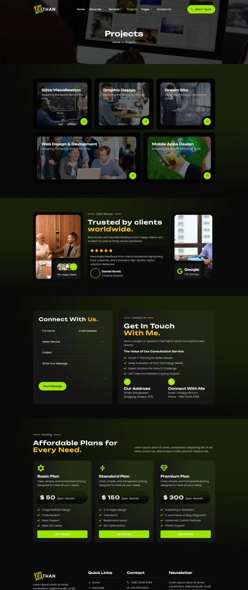 Web 开发者个人作品集Elementor网站模板_一键导入快速建站插图4-WP资源海 个人 Elementor 模板项目案例预览