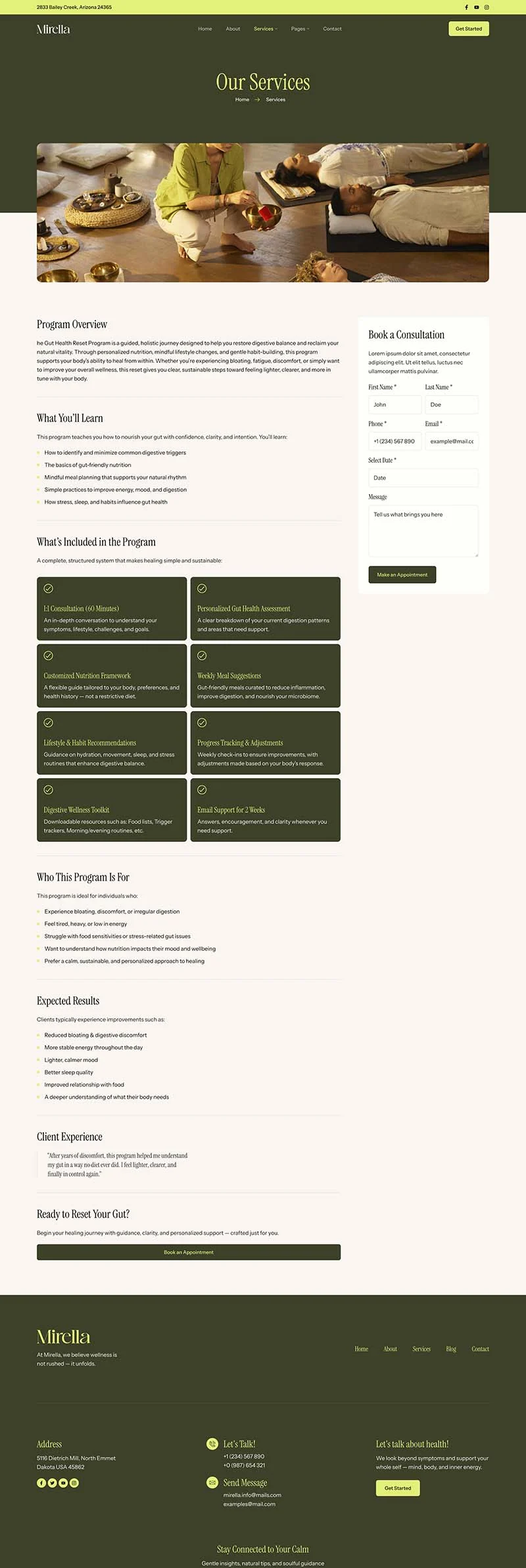 整体自然疗法Elementor网站模板_一键导入快速建站插图4-WP资源海 健康/医药 Elementor 模板服务详情预览