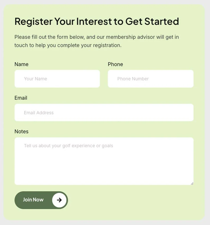 运动/健身 Elementor 模板表单预览
