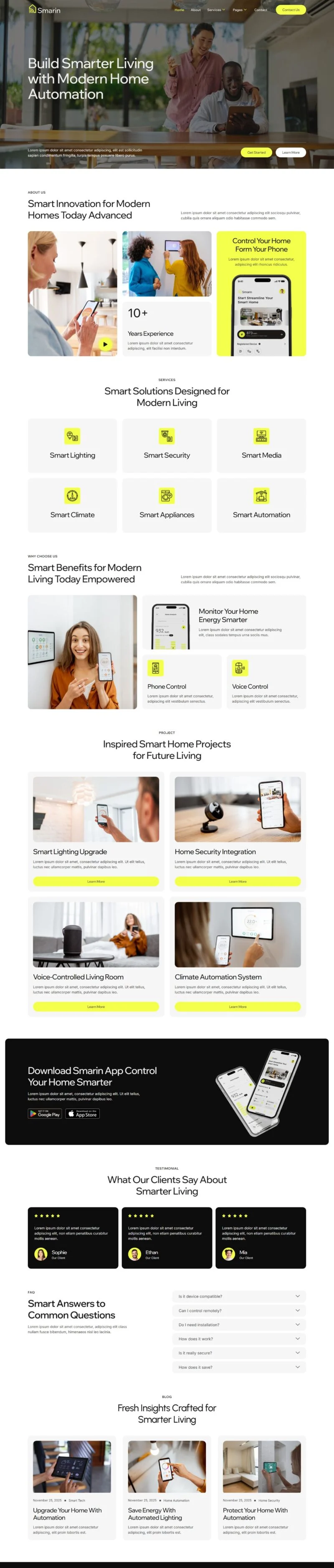 智能家居与自动化Elementor网站模板_一键导入快速建站插图1-WP资源海 家居用品 Elementor 模板首页预览