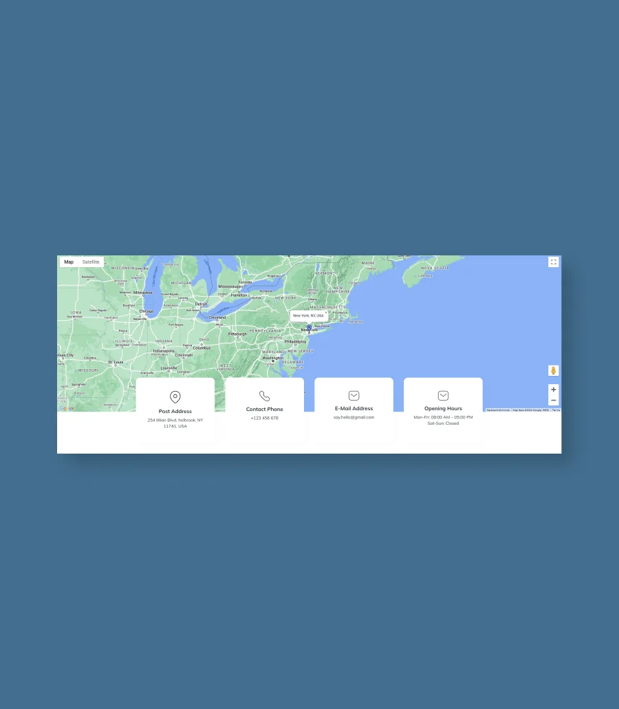 CleanSwipe Contact Info Section For Gutenberg