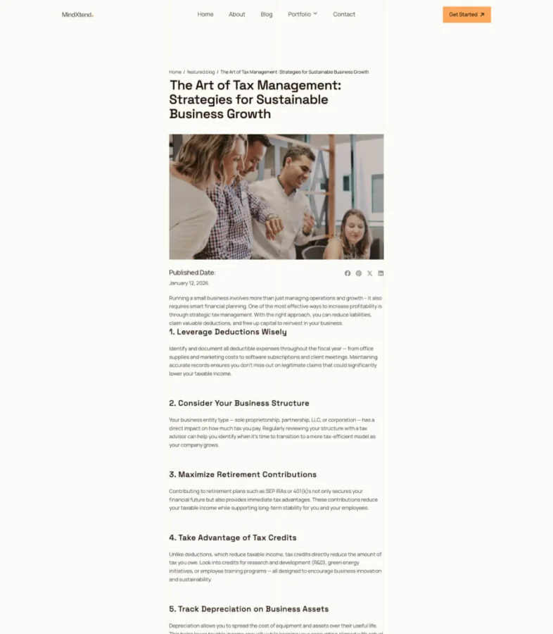 MindXtend Blog Details Page for Gutenberg