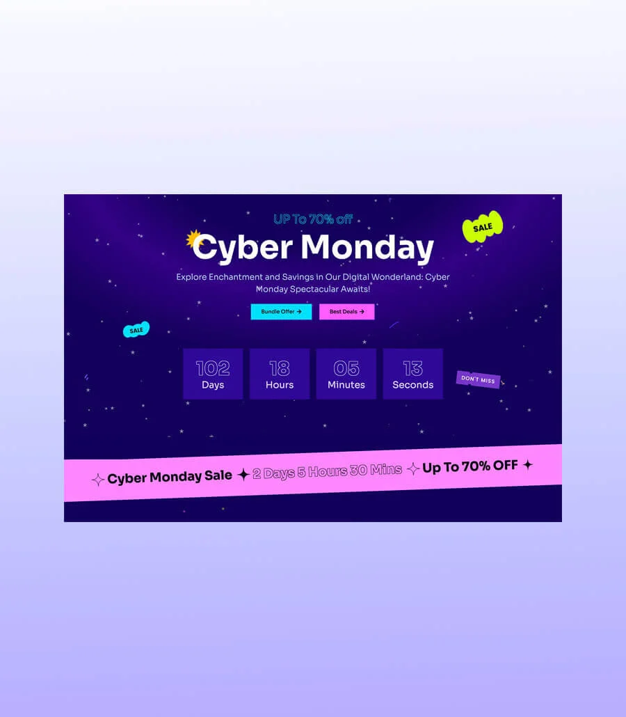 BlackMania Cyber Monday Hero Section
