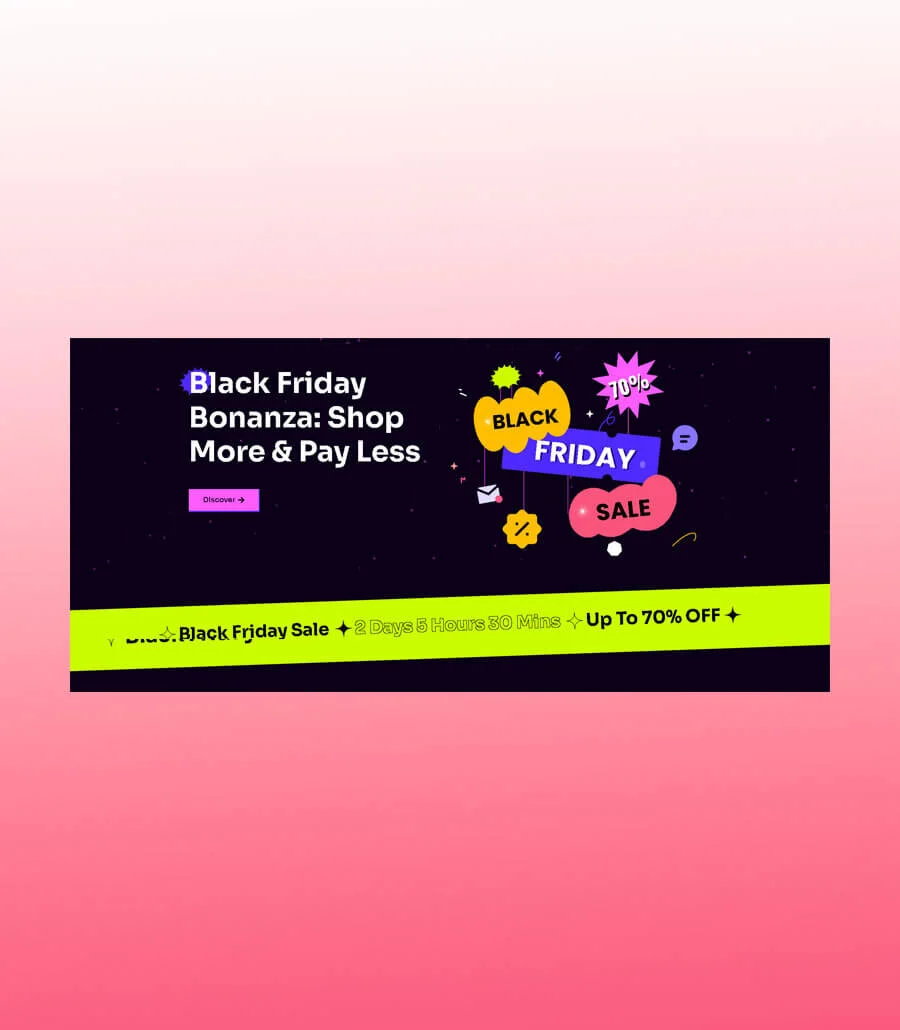 BlackMania Black Friday Hero Section