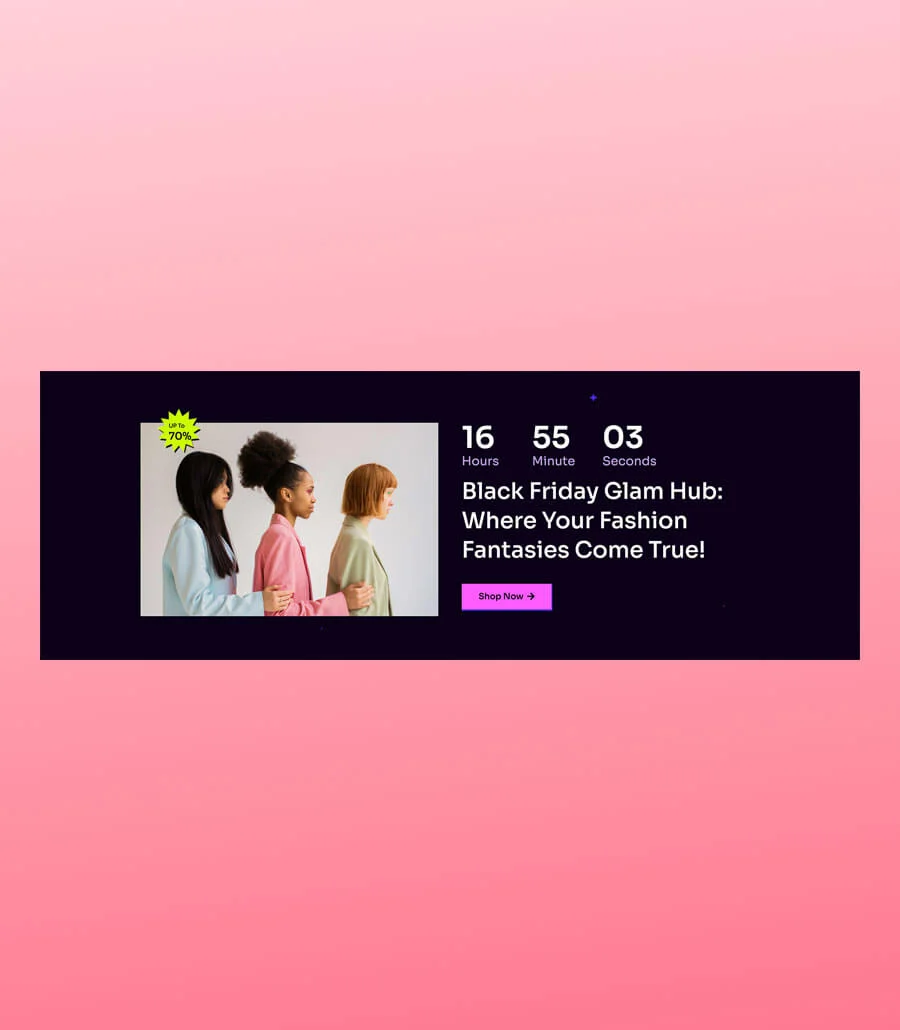 BlackMania Black Friday Sale Countdown Section