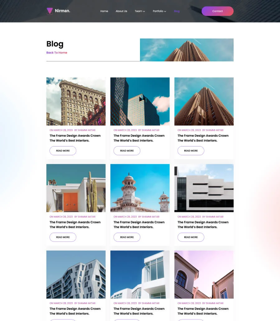 Nirman Blog Page For Gutenberg