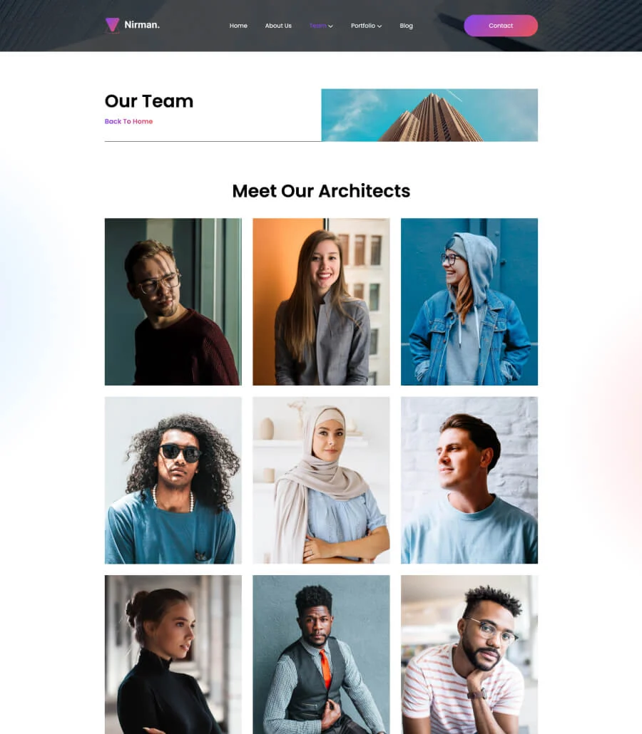 Nirman Team Page For Gutenberg