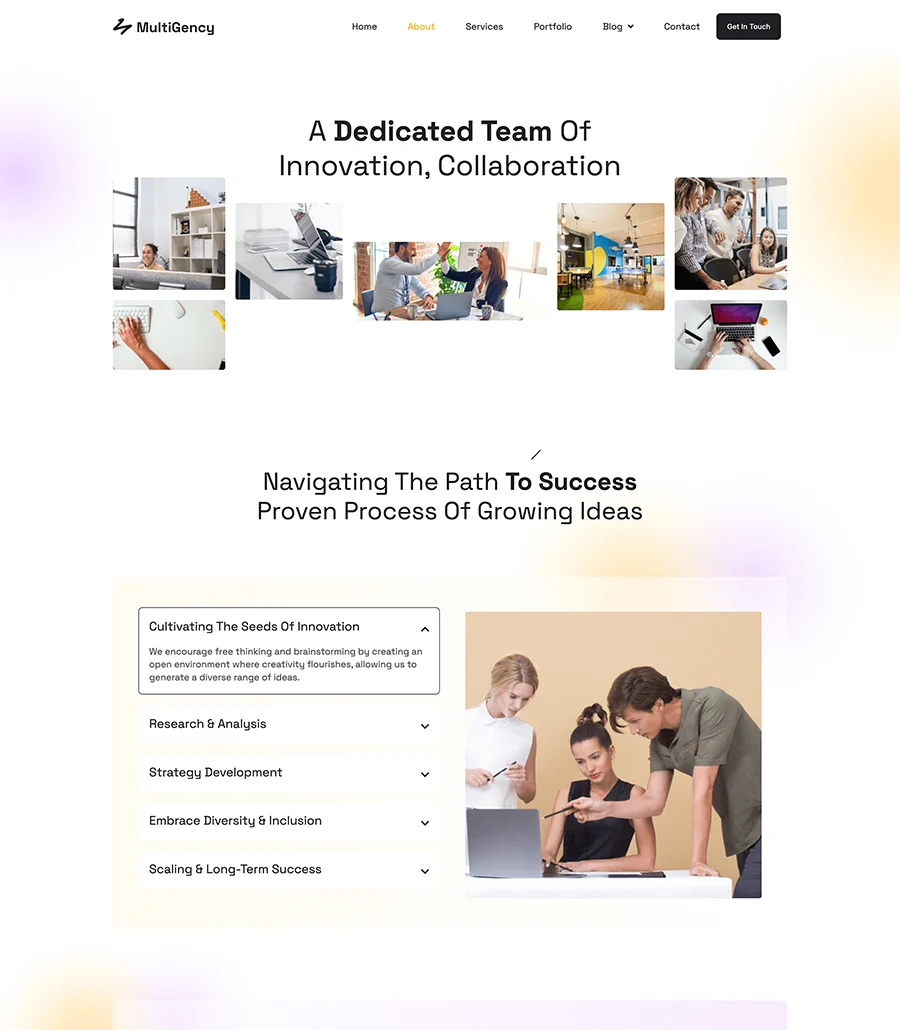 多用途Elementor网站模板_一键导入快速建站插图2-WP资源海 MultiGency About Page