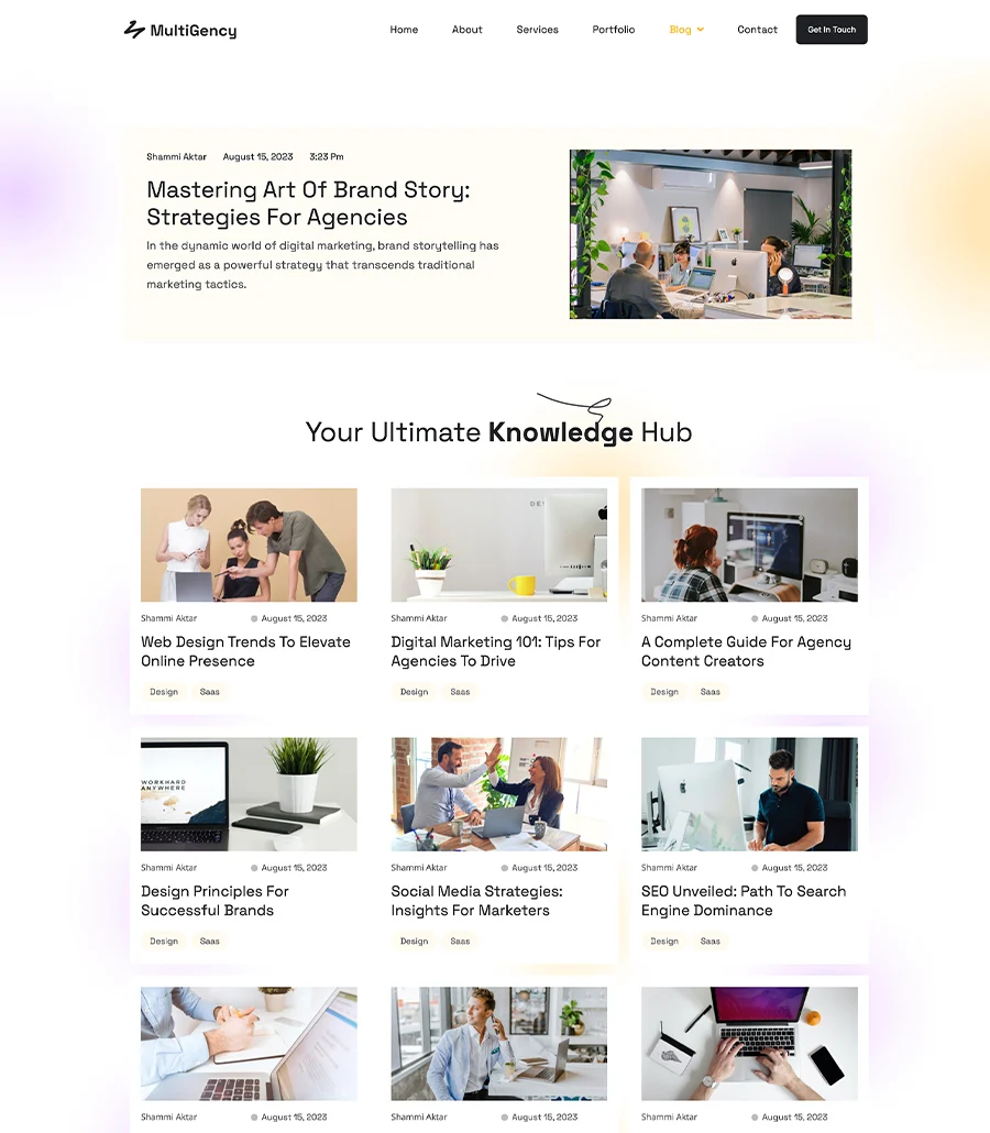 多用途Elementor网站模板_一键导入快速建站插图4-WP资源海 MultiGency Blog Page