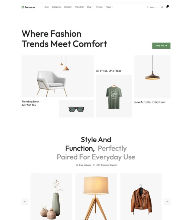 Commerza Home Page For Gutenberg