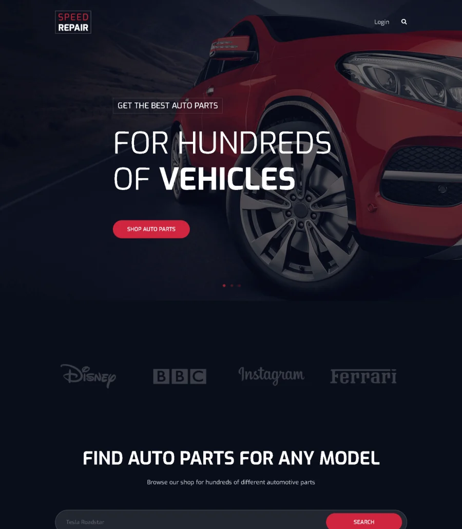 Speed Repair Landing Page For Gutenberg