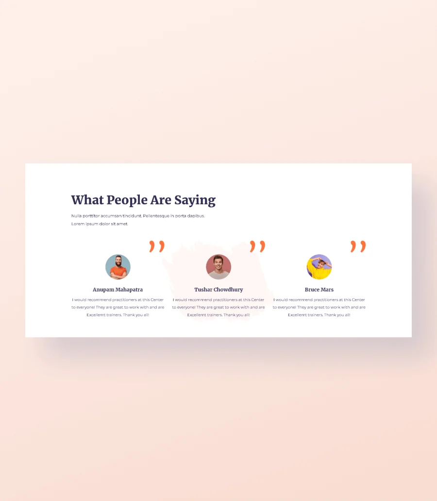 Do Yoga Testimonial Section For Gutenberg