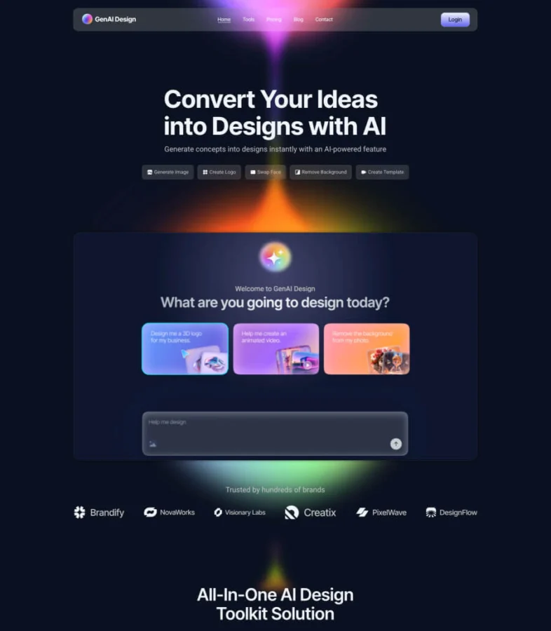 AI 设计生成Elementor网站模板_一键导入快速建站插图1-WP资源海 GenAI Landing Page for Elementor