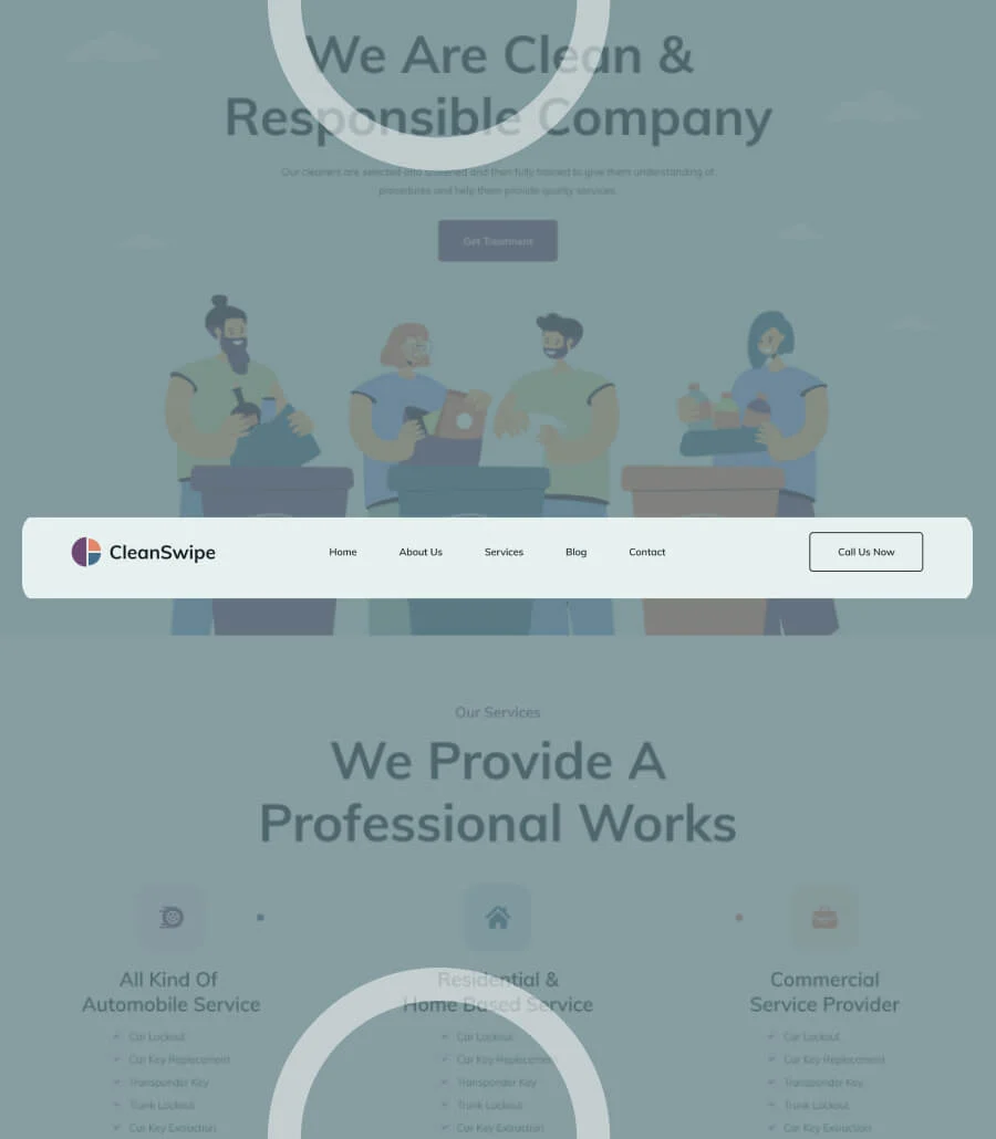 清洁服务Elementor网站模板_一键导入快速建站插图7-WP资源海 CleanSwipe Header