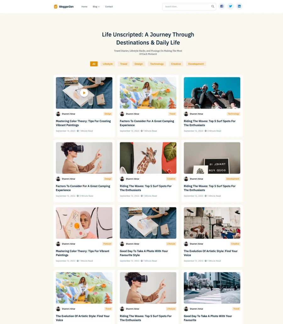博客Gutenberg网站模板_一键导入快速建站插图4-WP资源海 BloggerZen Blog Page Without Sidebar For Gutenberg