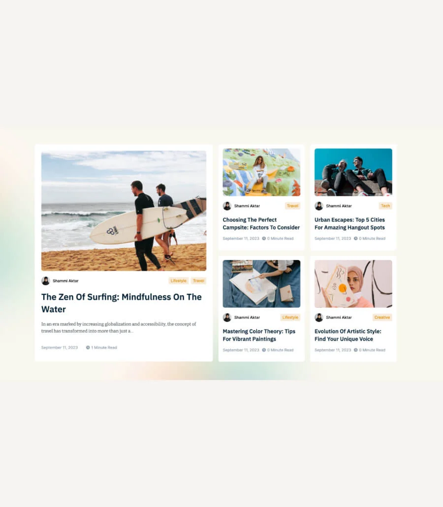 博客Gutenberg网站模板_一键导入快速建站插图6-WP资源海 BloggerZen Featured Posts Section For Gutenberg