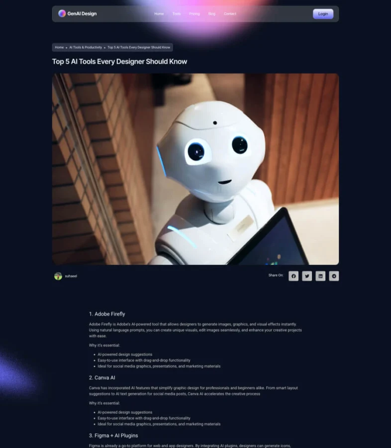 AI 设计生成Elementor网站模板_一键导入快速建站插图5-WP资源海 GenAI Blog Details Page for Elementor
