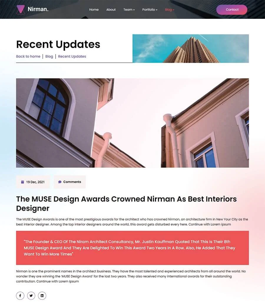 Nirman Single Post Page