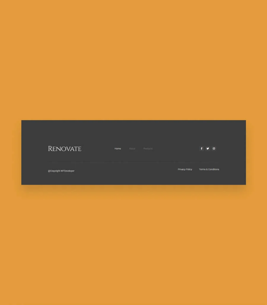 Renovate - Home Decor Footer Section for Gutenberg