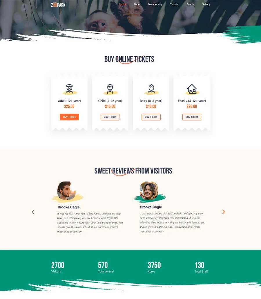 Zoo Park Ticket Page