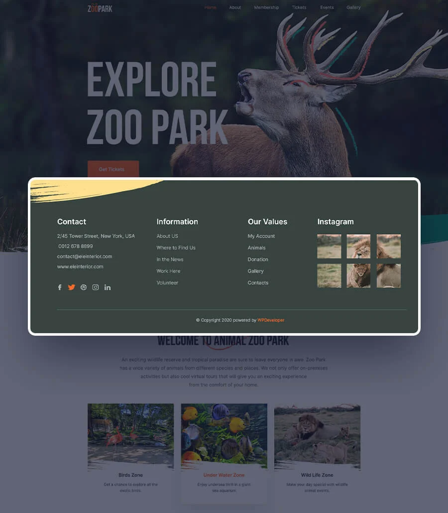 Zoo Park Footer
