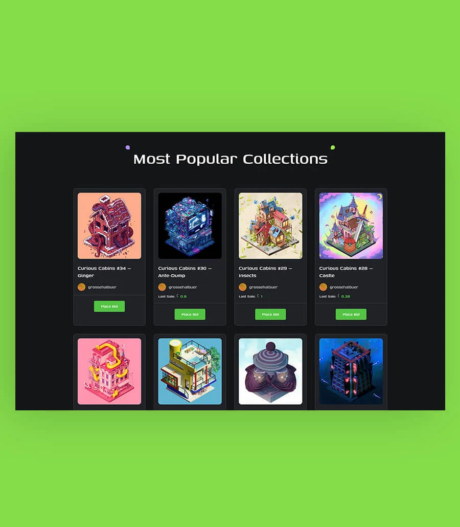 NFTCrypt Popular Collections Section For Gutenberg