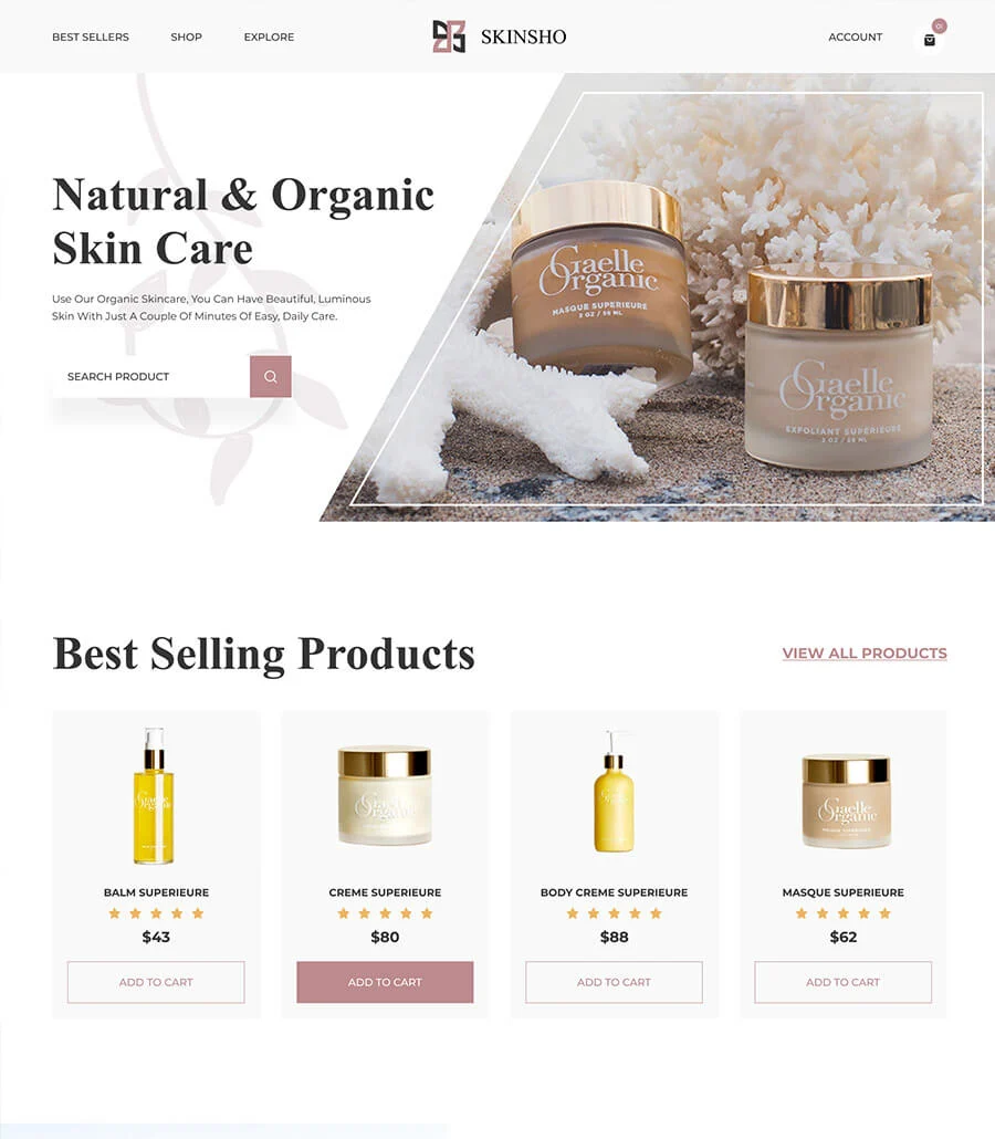 Skinsho Landing Page