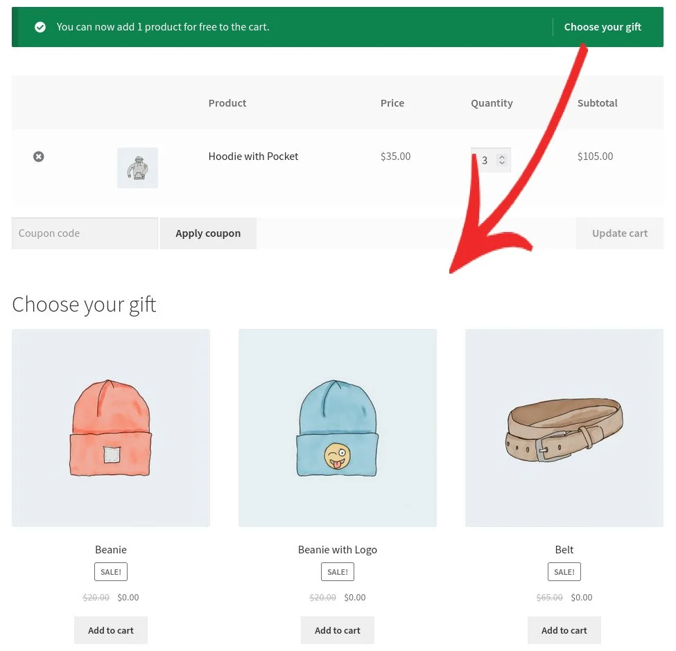 Buy One Get One Free for WooCommerce 买赠促销 WordPress 插件插图-WP资源海 Free gift for WooCommerce