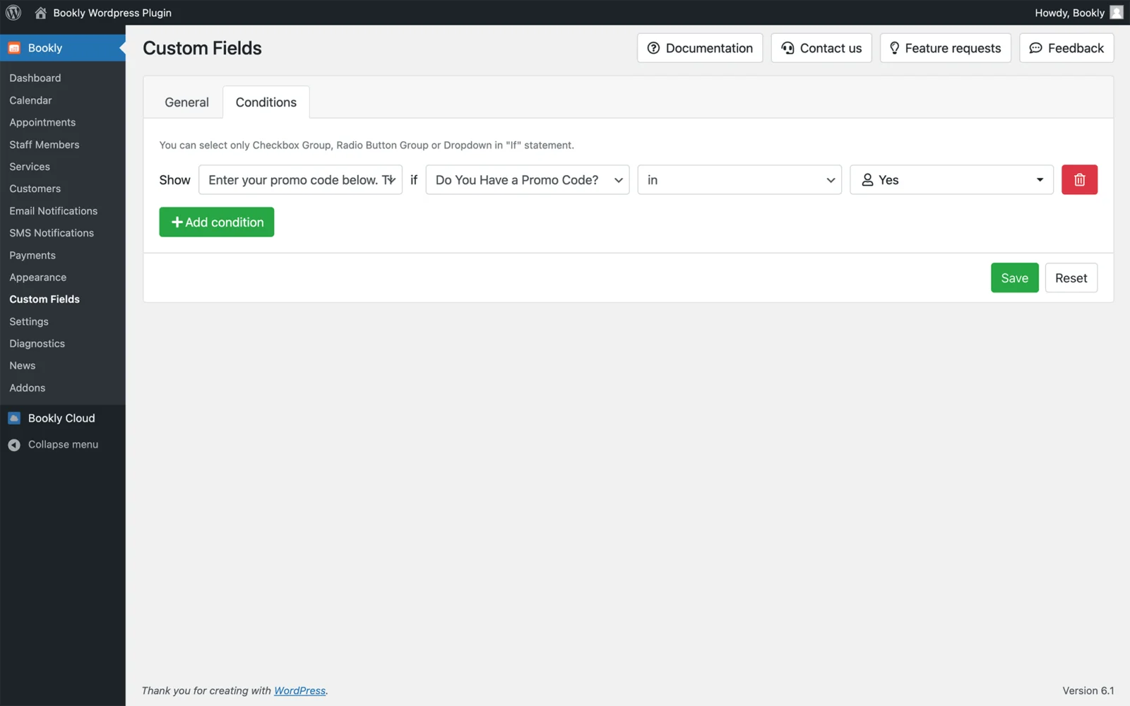 Bookly Square Payment (Add-on) 预约支付集成 WordPress 插件插图1-WP资源海 Various types of custom fields in your Bookly booking form