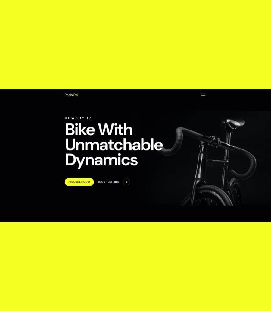 自行车商店Gutenberg网站模板_一键导入快速建站插图3-WP资源海 Pedalpal Hero Section For Gutenberg