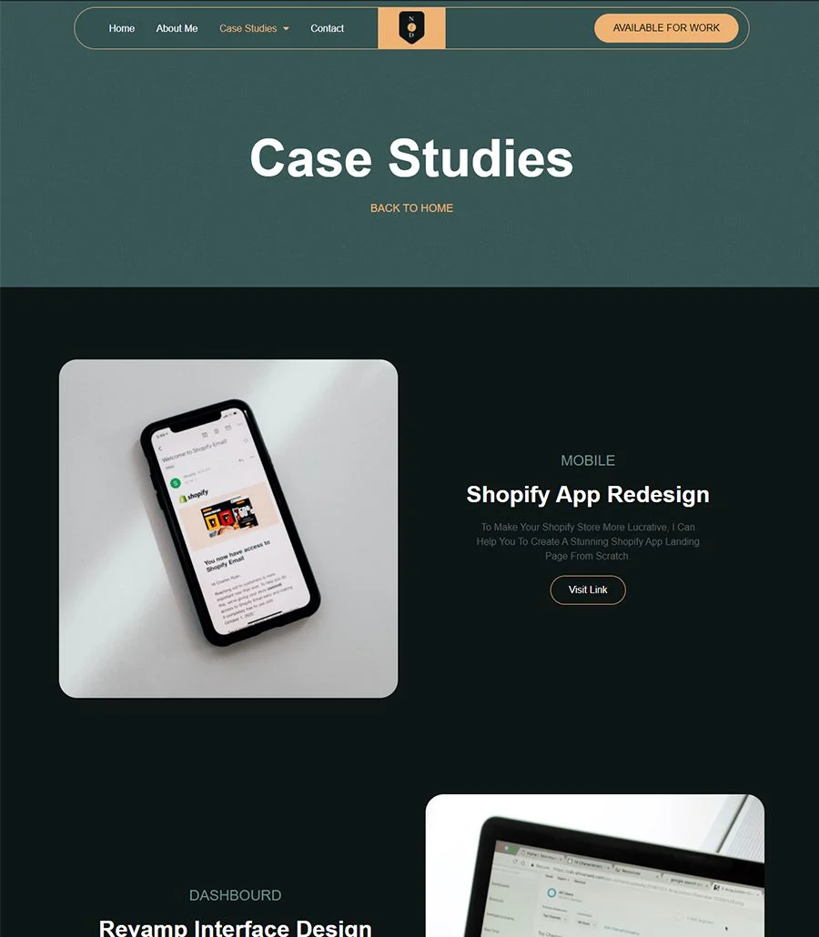 个人简历Elementor网站模板_一键导入快速建站插图4-WP资源海 SleekResume Case Studies Page