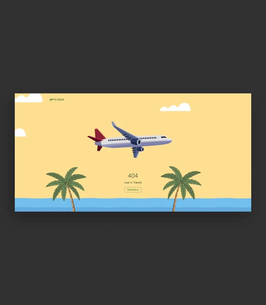 高端 404 页面Gutenberg网站模板_一键导入快速建站插图1-WP资源海 LostSignal Pro Airlines 404 Page For Gutenberg