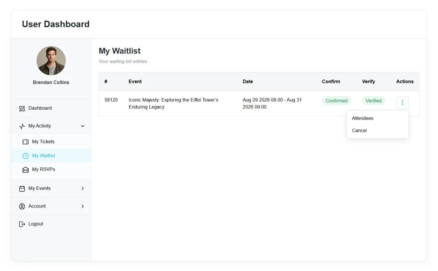 Modern Events Calendar (MEC) User Dashboard 活动管理面板 WordPress 插件插图2-WP资源海 MEC user dashboard screenshot 3