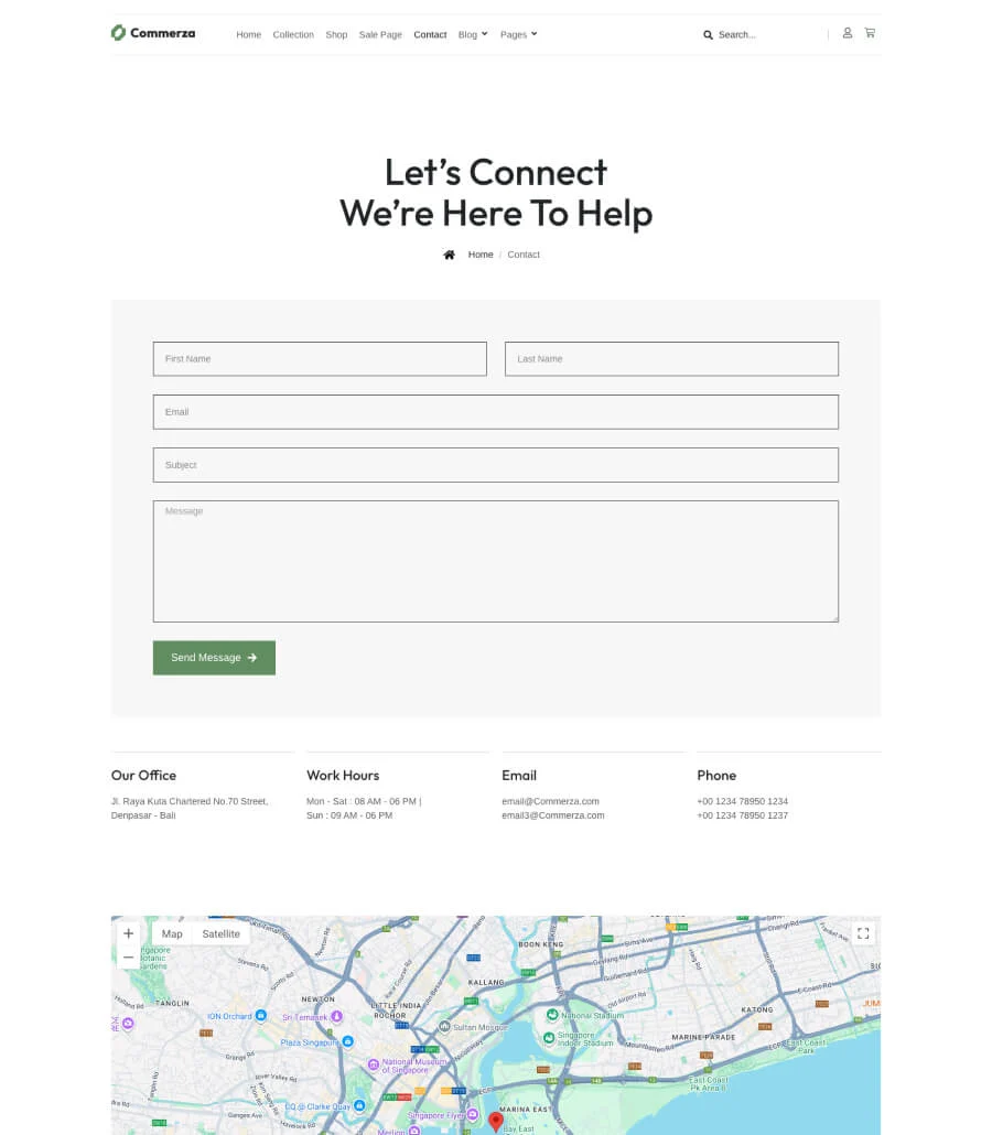 Commerza Contact Page