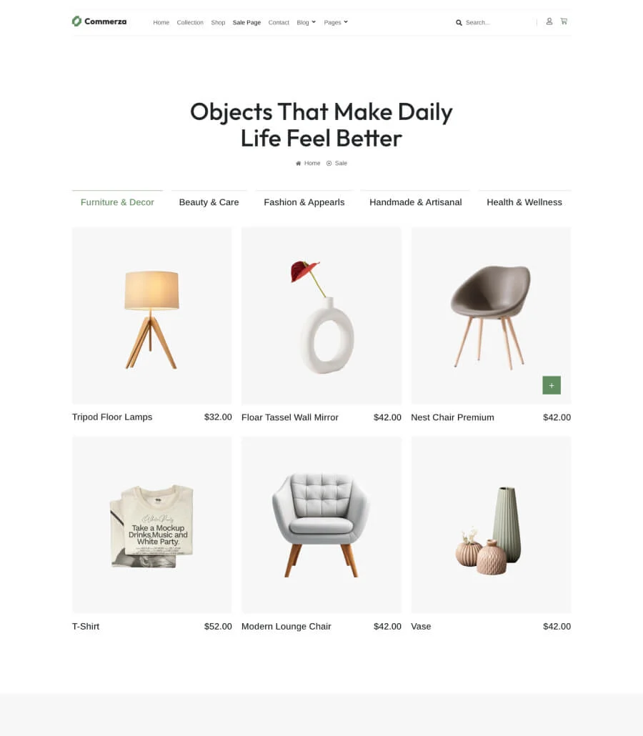 Commerza Sale Page
