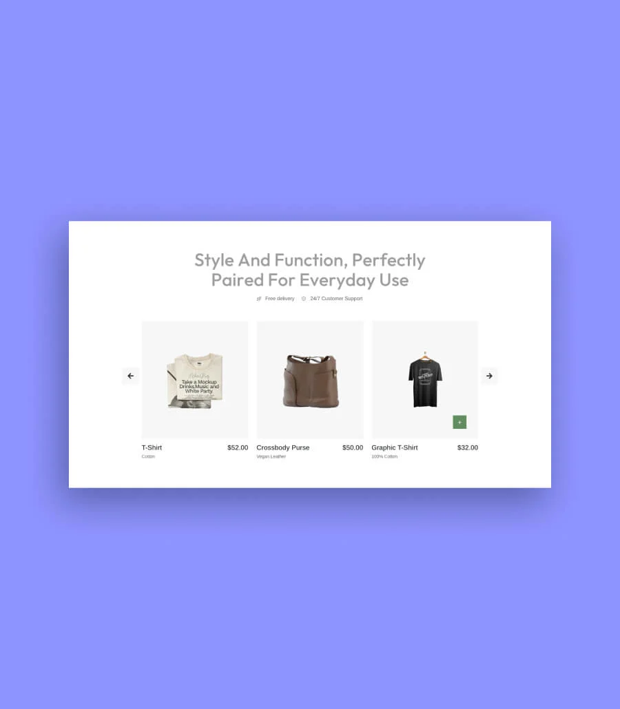 Commerza Featured Products Section
