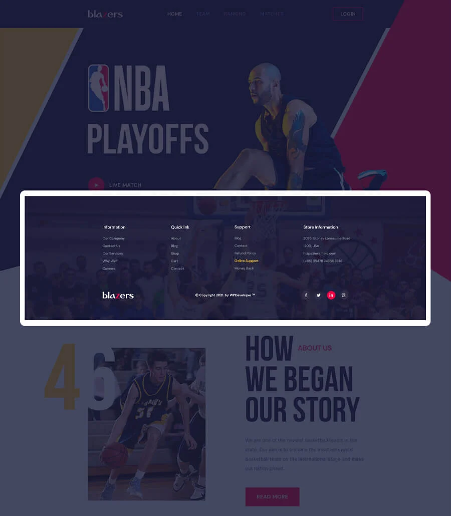 Blazers Footer