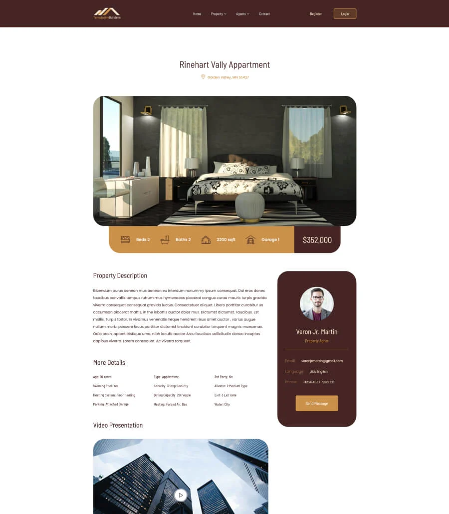 房地产Gutenberg网站模板_一键导入快速建站插图2-WP资源海 TemplatelyBuilders Property Page For Gutenberg