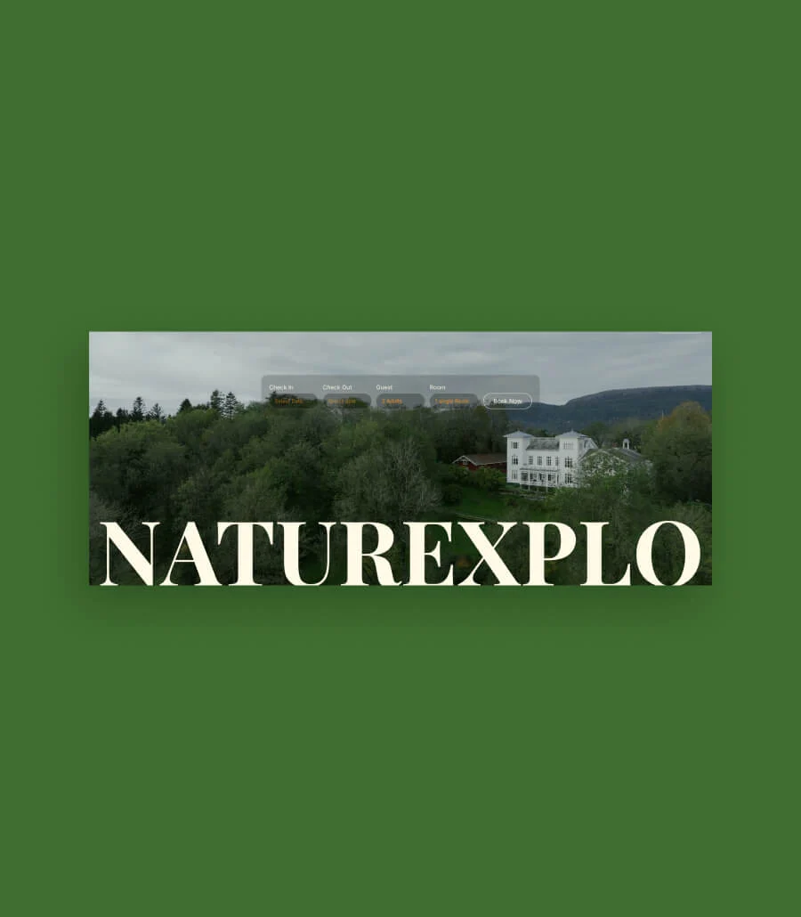 生态度假Elementor网站模板_一键导入快速建站插图7-WP资源海 Naturexplo Banner Section