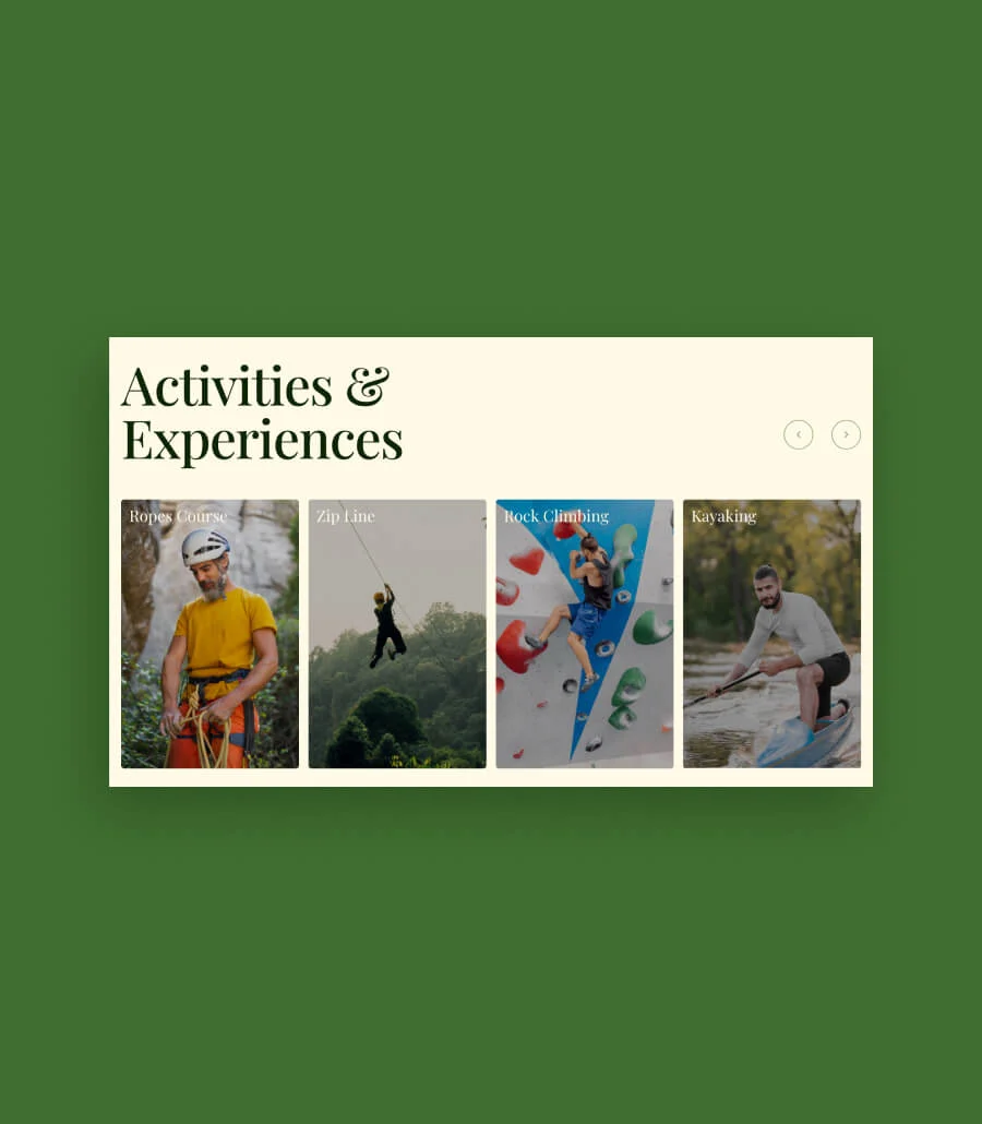 生态度假Elementor网站模板_一键导入快速建站插图12-WP资源海 Naturexplo Activities Section