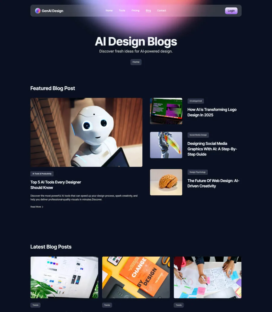 AI 设计生成Gutenberg网站模板_一键导入快速建站插图4-WP资源海 GenAI Blog Page for Gutenberg