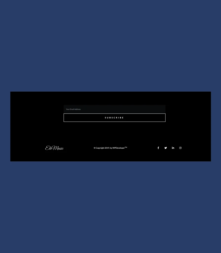 音乐人个人主页Gutenberg网站模板_一键导入快速建站插图9-WP资源海 EleMusic Footer Section For Gutenberg