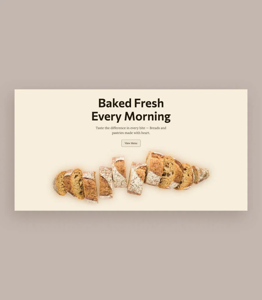 BakeOven Hero Section For Gutenberg